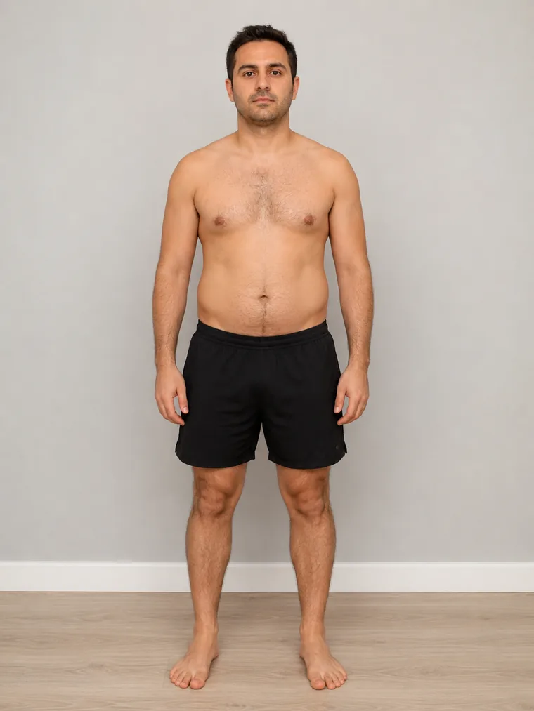 Progress photo taken at the end of the month.