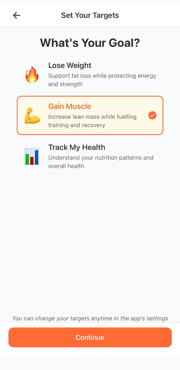 A flexible calorie range shown as a band rather than a single hard target.