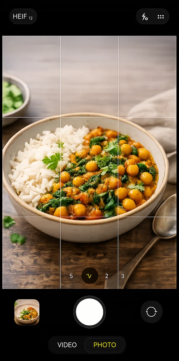 Logging a meal by taking a photo of it.